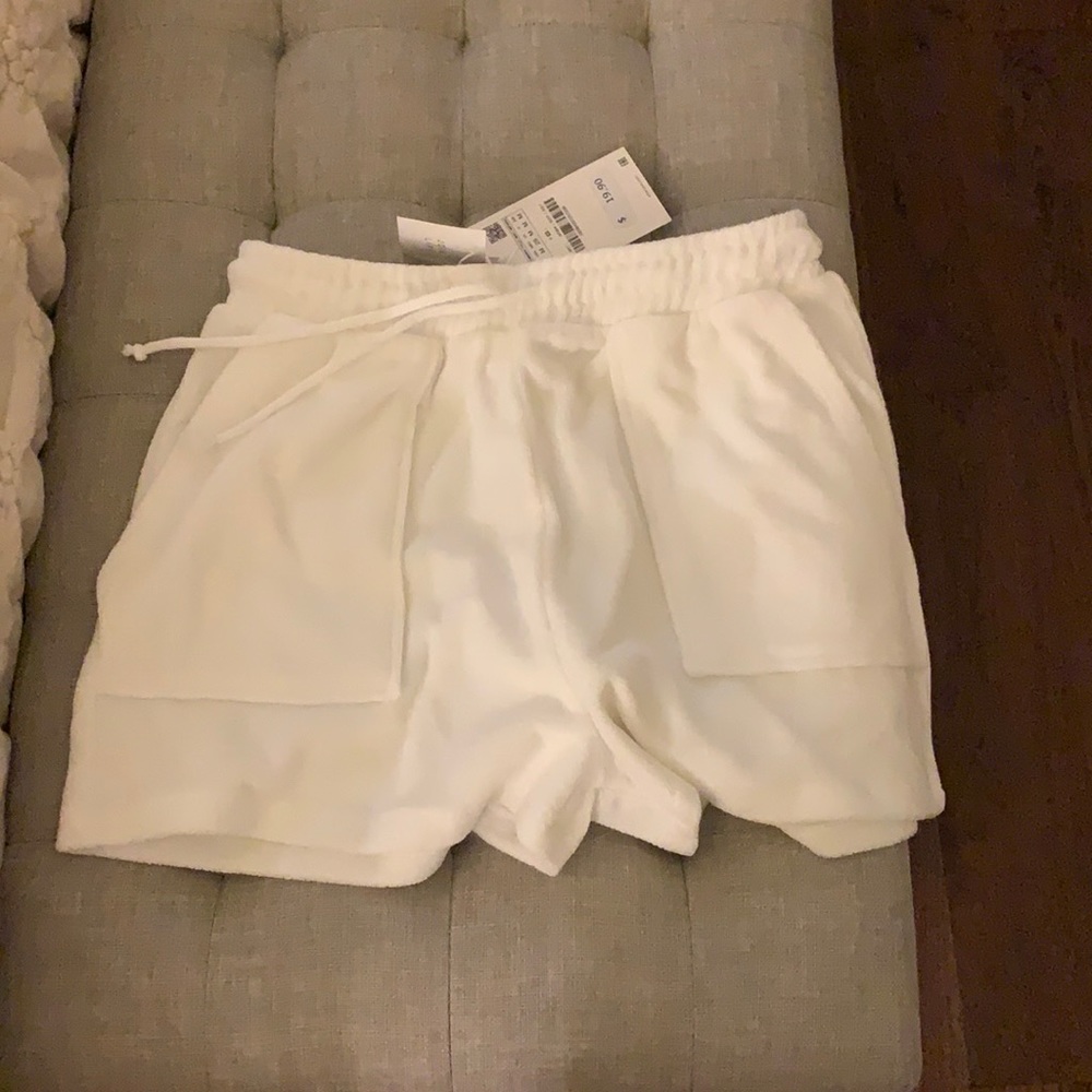Zara white terry cloth shorts